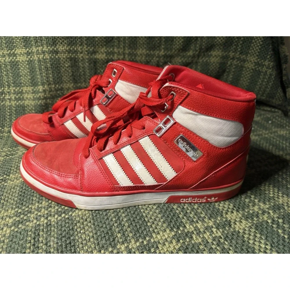 Adidas Hard Court 2 Hi II Men's High Top Sneakers Red/White G59666 Size 11